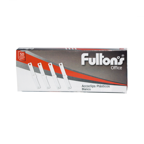 Accoclips Plastico Blanco Pack 50 Unidades Fultons