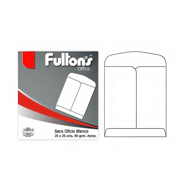 Saco Oficio Blanco 25 x 35 cm. Pack de 25 Unidades Fulltons
