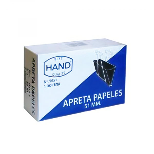 Apreta Papel Negro 41 mm. Pack 12 Unidades HANS