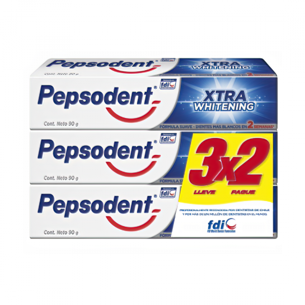 Pasta Pepsodent White 90 Gr. Pack 3 Unidades